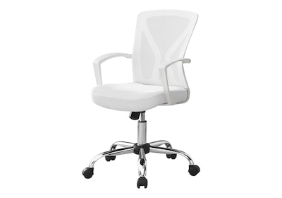 Monarch Specialties Inc. Ergonomic Mesh Swivel Computer and Desk Chair, White (I 7462)
