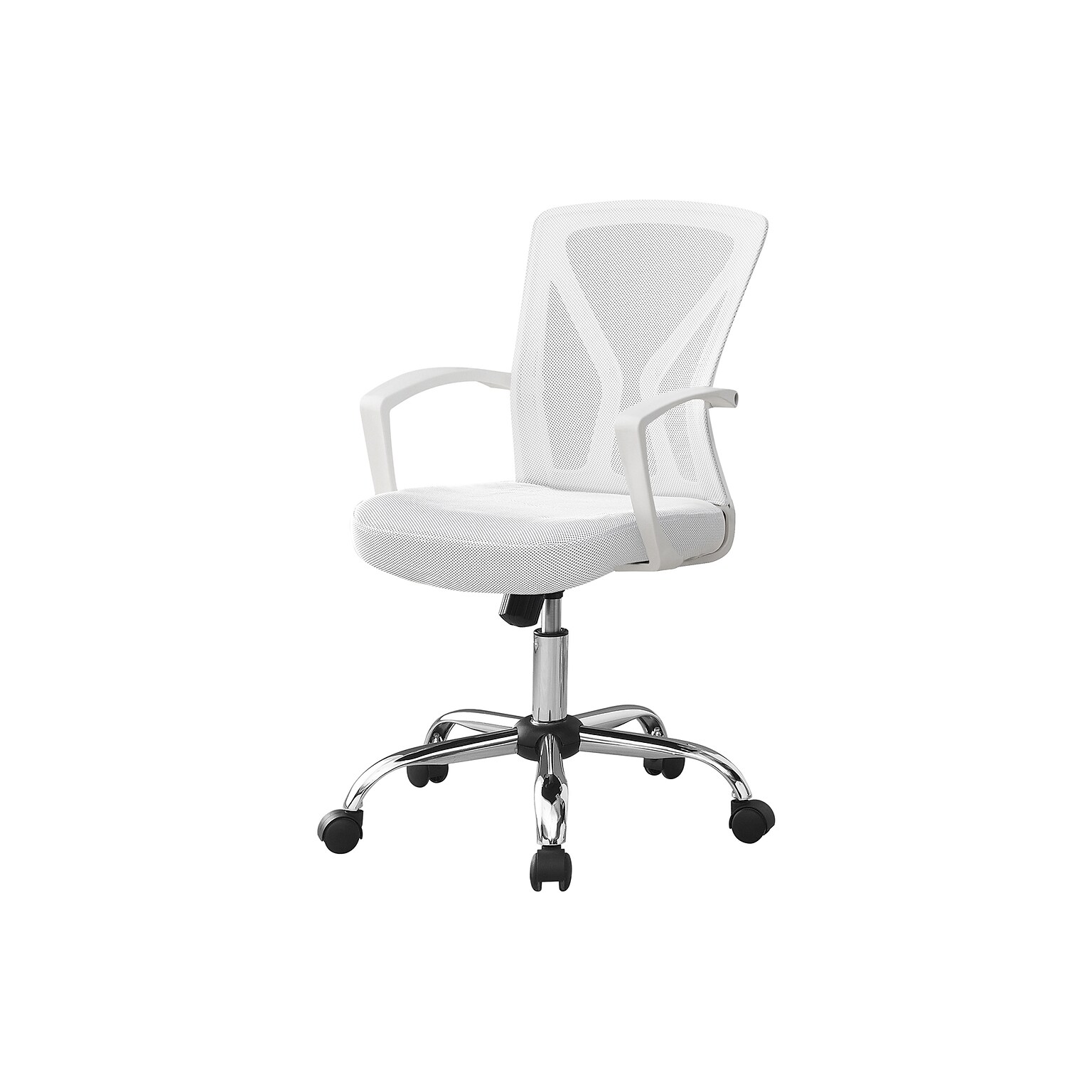 Monarch Specialties Inc. Ergonomic Mesh Swivel Computer and Desk Chair, White (I 7462)