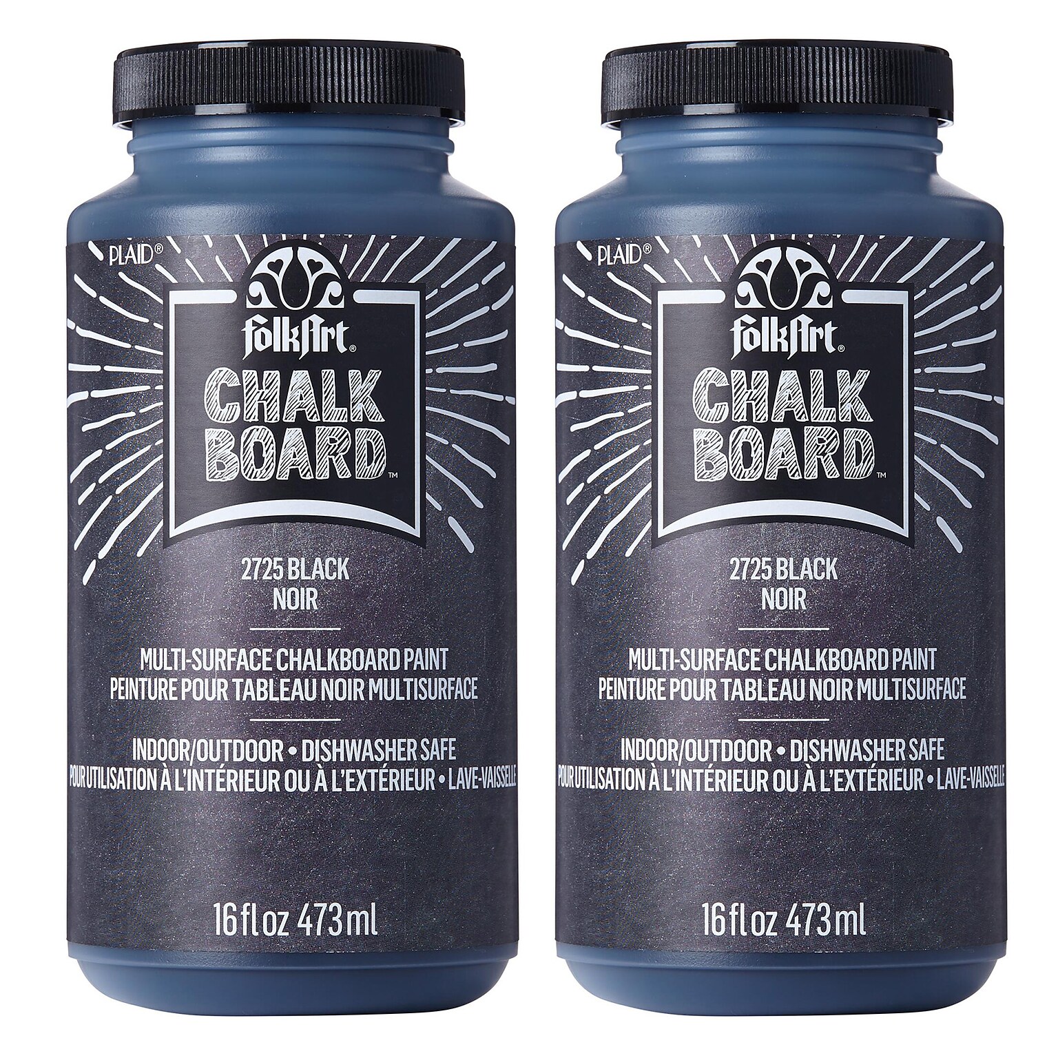 FolkArt Chalkboard Paint, 16oz., Black, 2/Pack (FLK2725-2)