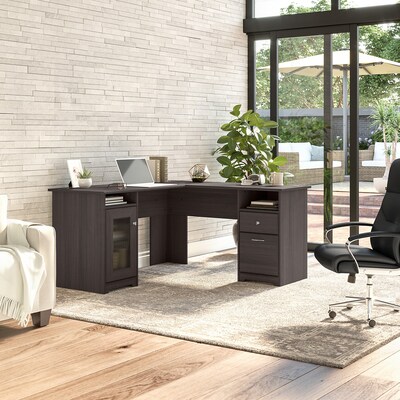 Bush Furniture Cabot 60W L Shaped Desk, Heather Gray (WC31730-03K)