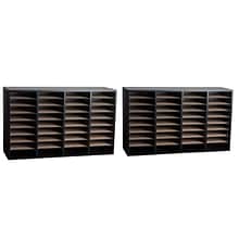 AdirOffice 500 Series 36 Compartment Literature Organizers, 39.3 x 11.8, Black, 2-Pack (500-36-BLK