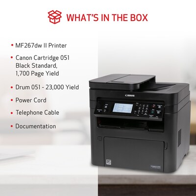 Canon imageCLASS MF267dw II Wireless Black & White Laser Printer, All-In-One, Print, Scan, Copy, Fax (5938C010)