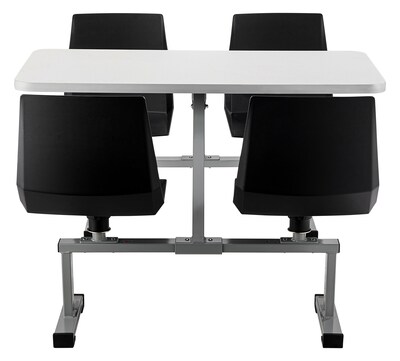 NPS CSBG Series Cluster Swivel Booth, 24 x 48, Grey Nebula Top/Black Seats (CSBG2448-MDPEGY10)