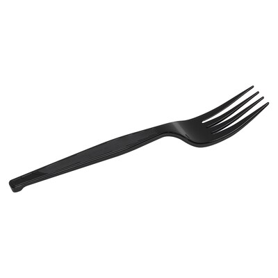 Dixie Individually Wrapped Plastic Fork, Heavy-Weight, Black, 1000/Carton (PTH53C)