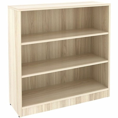 Lorell 36 3-Shelf Bookcase with Adjustable-Shelves, Modern Elm Laminate (LLR66340)