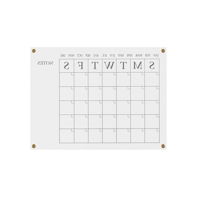 Martha Stewart Grayson Acrylic Black Print Dry Erase Wall Calendar with Notes, 24" x 18" (BRAC4560BKCLRBK)