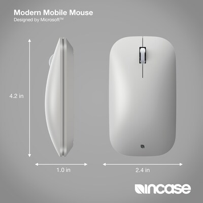 Incase Designed by Microsoft Modern Mobile Wireless Ambidextrous Mouse, Platinum (KTF-00101)