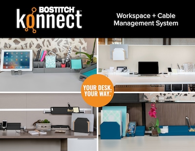 Bostitch Konnect Stackable Plastic Desk Organizer, Matte Blue (KT-CUP-BLUE)