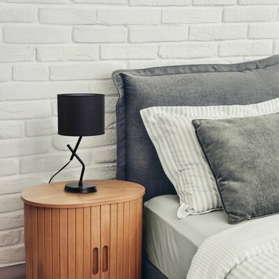 Simple Designs Abstract 17.13" LED Table Lamp, Black (LT1172-BLK)