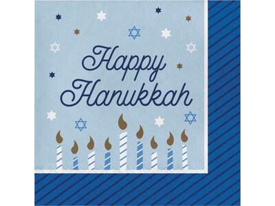 Creative Converting Hanukkah Plates and Napkins Kit, Blue/Gold (DTC5574E2G)