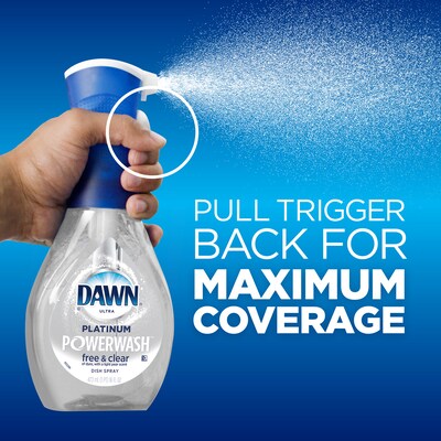 Dawn Ultra Platinum Powerwash Free & Clear Dish Soap Spray, Light Pear Scent, 16 oz. (65732)