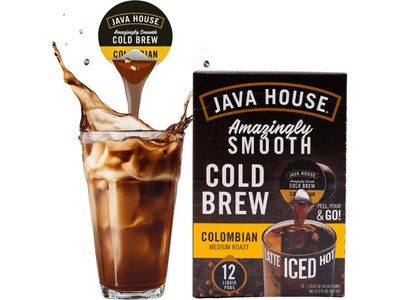 Java House Colombian Cold Brew Coffee Pods, Medium Roast, 12/Carton (FC309352)