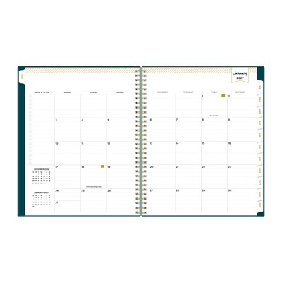 2027 Blue Sky Day Designer Peacock 8.5" x 11" Calendar Year Weekly & Monthly Planner, Plastic Cover, Peacock (143889-27)