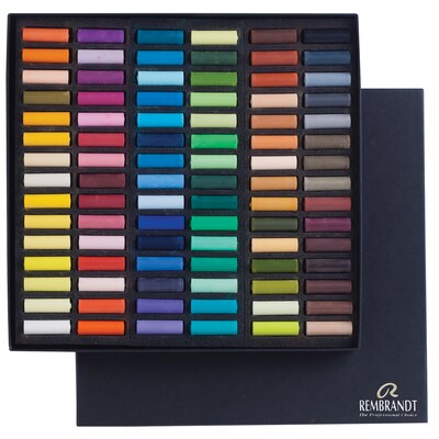 Rembrandt Soft Half Stick Pastel Cardboard General Selection Box Set, Assorted Colors, 90/Set (RBX31823145)