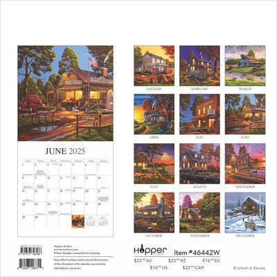 2025 Hopper Studios Vintage Country 12 x 12 Monthly  Wall Calendar (9781773728186)