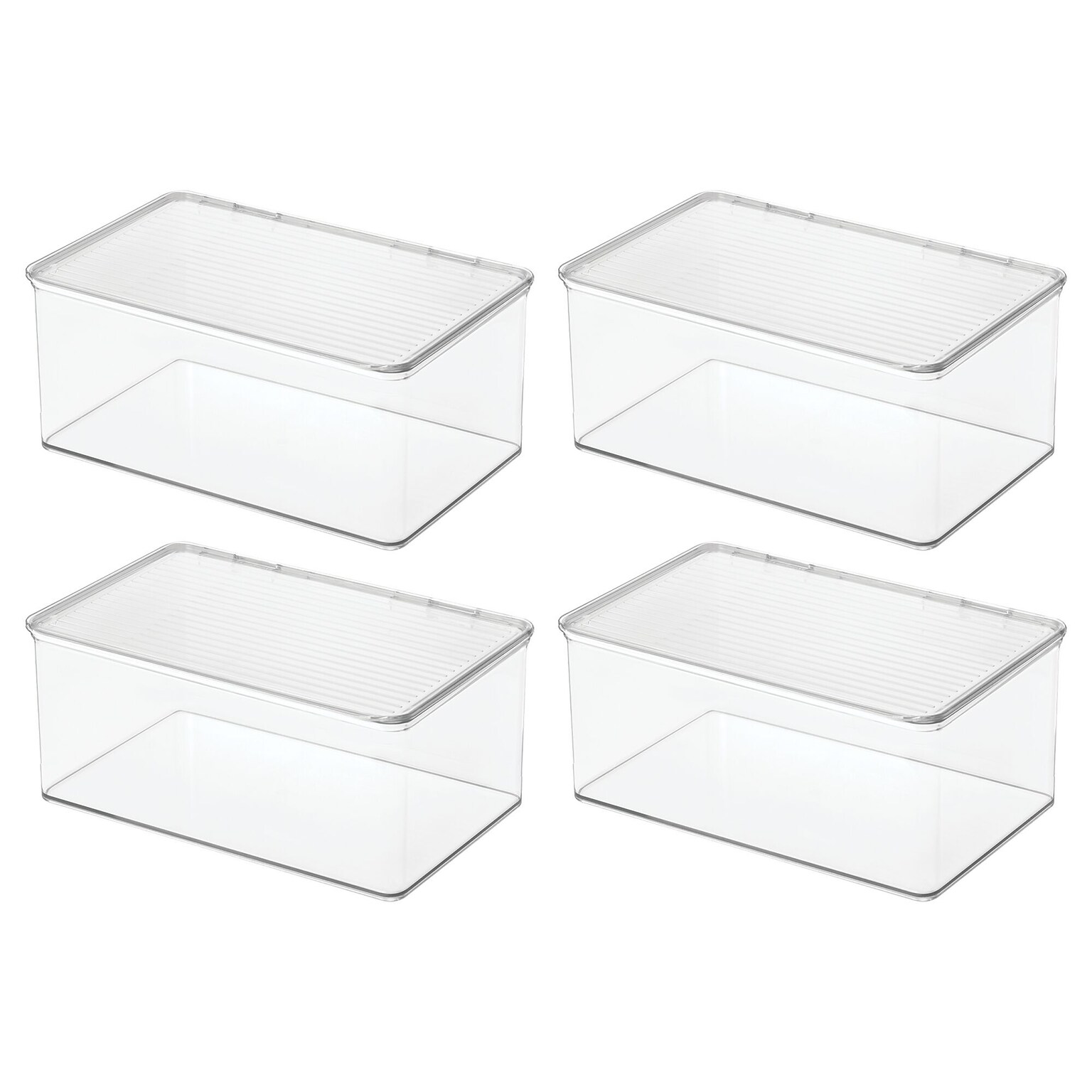 iDESIGN Hinged-Lid Organizers, Clear, 4/Set (27744M4)