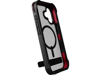Zagg Rainier Snap with Kickstand MagSafe Phone Case for Apple iPhone 17, Shock Absorbing Bumpers, Smoke Black (702319172)