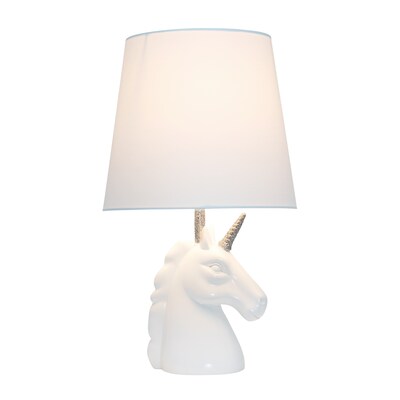 Creekwood Home Whimsilux 15.5 LED Table Lamp, White/Silver Glitter (CWT-2023-SL-LB)