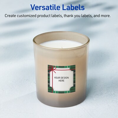 Avery Square Multipurpose Labels, 3" x 3", White, 60/Pack (19479370401)