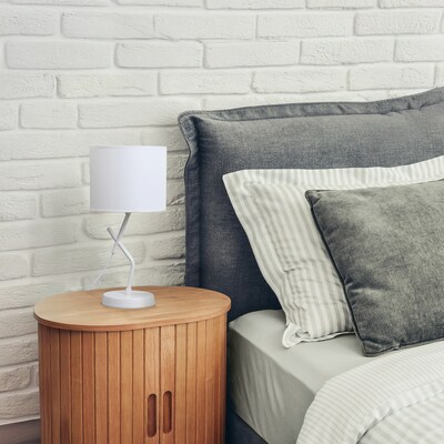 Simple Designs Abstract 17.13" LED Table Lamp, White (LT1172-WHT)