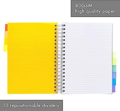 Pukka Pad Subject Notebook, 7" x 10", College Ruled, 200 Sheets, White (9603-PB)