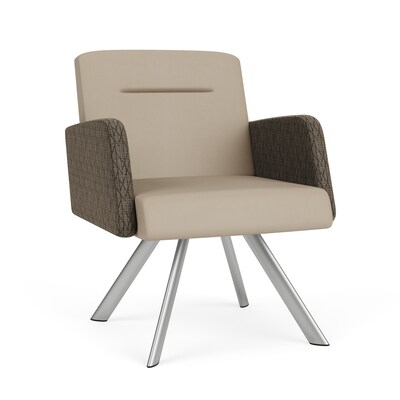 Lesro Willow Vinyl Lounge Chair, Patriot Plus Concrete/Adler Peppercorn (WL1101.SSV-02PPCN.03PPCN.04ADPN)