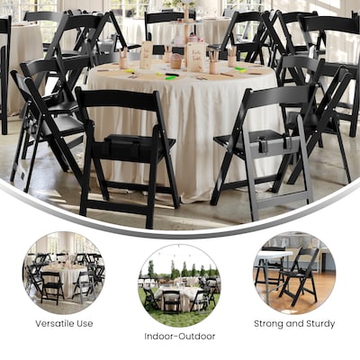 Flash Furniture HERCULES Resin Kids Folding Chairs with Black Padded Seat, 10-Pieces (10LEL1KBK)