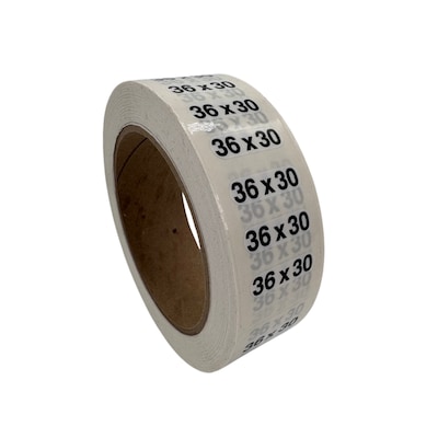 Nahanco 36 x 30 Plastic Size Marker, Clear/Black/White, 250/Roll (DSM-299)