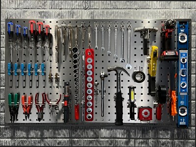 Triton Products LocBoard 24 x 42 x 9/16 Stainless Steel Square Hole Pegboards, 2/Set (LB2-S)