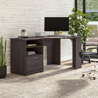 Bush Furniture Cabot 60"W Corner Desk, Heather Gray (WC31715-03)