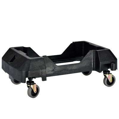 Alpine Industries Polypropylene Recycling Bin and Dolly, 23 Gallon, Green, 3/Pack (ALP477-GRN-3PKD)