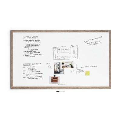 U Brands Magnetic Painted Steel Dry-Erase Whiteboard, MDF Frame, 6' x 4' (4896U00-01)