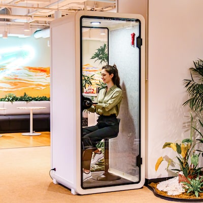 FlexiSpot WorkCube Series Sound Absorbing Privacy Booth, White (P1F-2W-KIT)