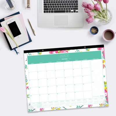 2026-2027 Blue Sky Floral 17" x 22" Academic Monthly Wall Calendar, Peyton White (107938-A27)