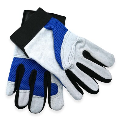 Glove Crafter Handyman's Leather Mechanic Gloves, One Size, Blue & Gray, 6/Pack, 12 Packs/Carton (13356)