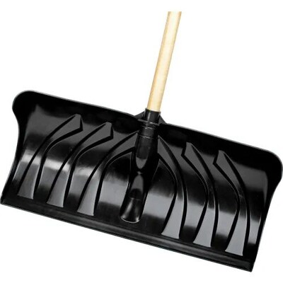 Union Tools 24 Poly Blade Snow Pusher, Wood D-Grip Handle (1630400)