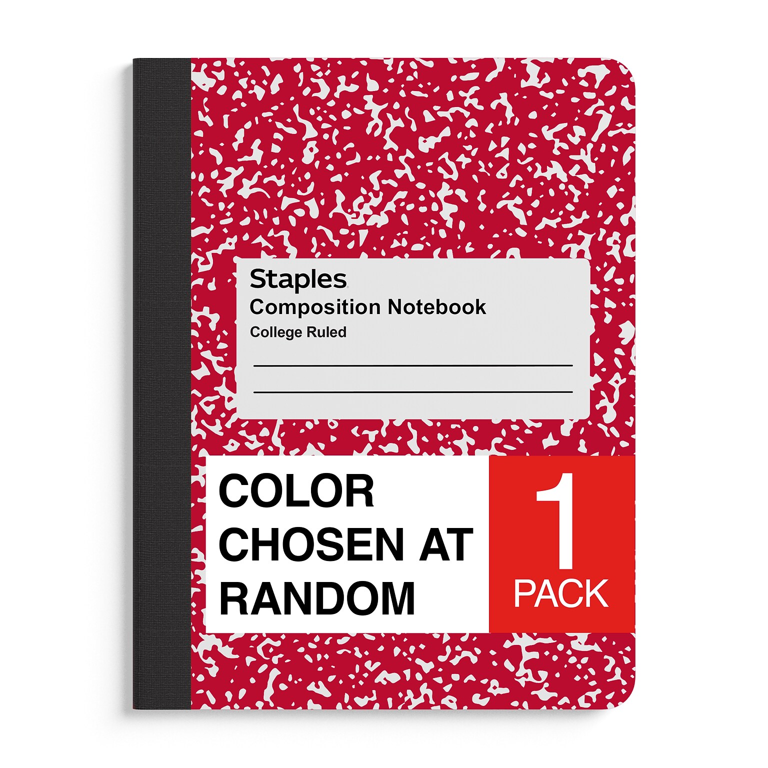 Staples 1-Subject Composition Notebook, 7.5 x 9.75, College Ruled, 100 Sheets, Color chosen at random (ST55063C)