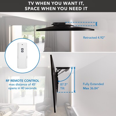 Mount-It! Motorized Ceiling TV Mount, 88 lbs. Max., Black (MI-4226BLK)
