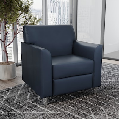 Flash Furniture Hercules Diplomat LeatherSoft Reception Chair, Navy/Chrome Legs (BT8271NVYCHR)