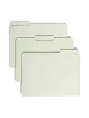 Smead Pressboard File Folder, 1/3-Cut Tab, 2 Expansion, Letter Size, Gray/Green, 25/Box (13234)