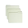 Smead Pressboard File Folder, 1/3-Cut Tab, 2 Expansion, Letter Size, Gray/Green, 25/Box (13234)