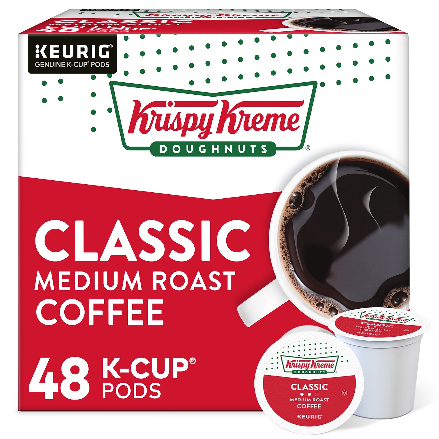 Krispy Kreme Classic Coffee Keurig® K-Cup® Pods, Medium Roast, 48/Box (373163)