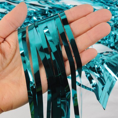 Beistle Metallic Fringe Curtain, Turquoise, 2/Pack (55410-T)