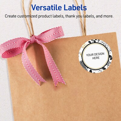 Avery Round Laser/Inkjet Multipurpose Labels, 2", White, 120/Pack (19479371018)