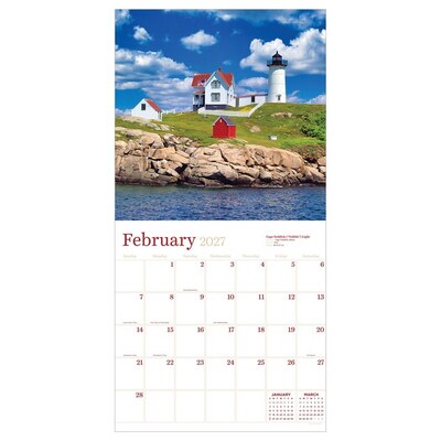 2027 TF Publishing Lighthouses 12" x 12" Monthly Wall Calendar (27-1016)