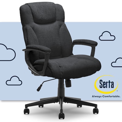 Serta Hannah II Fabric Executive Chair, Black (43672F)