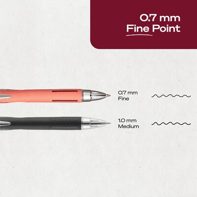 uni-ball Jetstream RT Retractable Ballpoint Pen, Fine Point, 0.7mm, Black Ink, 3/Pack (70917)