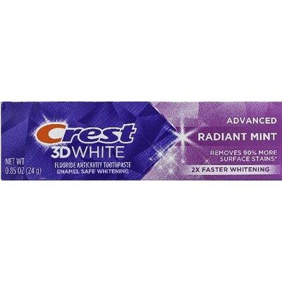 Crest 3D White Toothpaste, 0.85 oz Travel Size Tube, 12 Tubes/Dispensit Box, 12 Dispensit Boxes/Carton
