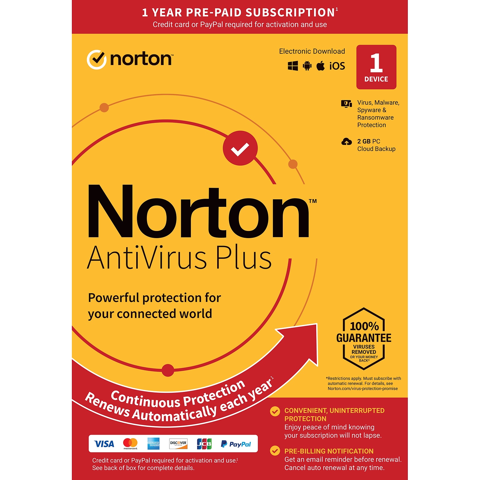 Norton AntiVirus Plus for 1 Device, Windows/Mac, Download (21390616)