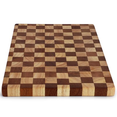 MegaChef 16" x 10" Acacia Wood & Rubber Butcher Block (935122191M)